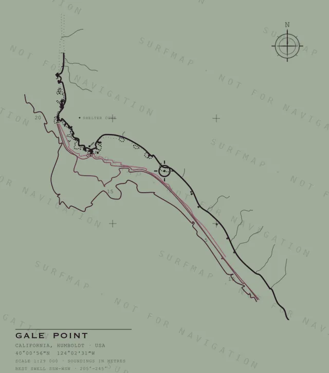 Gale Point chart, the full artwork printed on the back