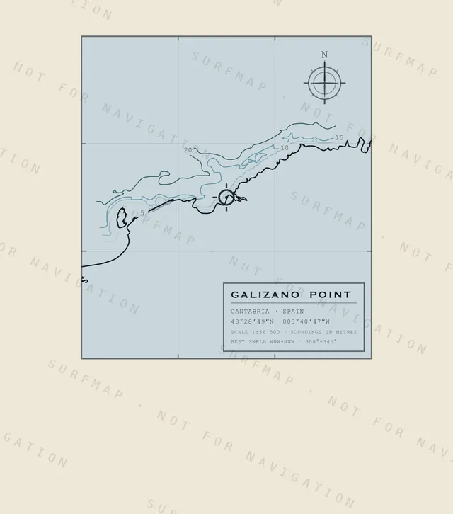 Galizano Point chart, the full artwork printed on the back