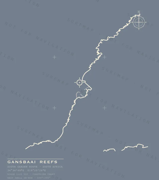 Gansbaai Reefs chart, the full artwork printed on the back