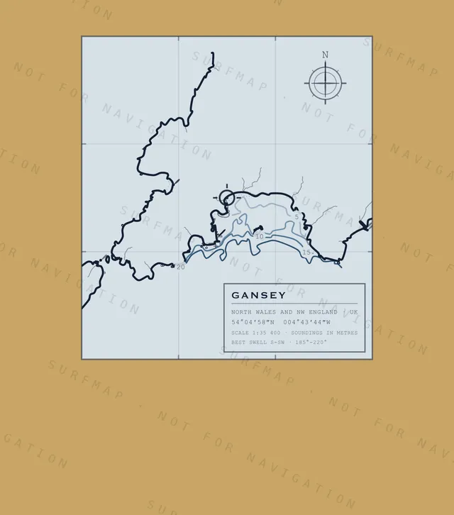 Gansey chart, the full artwork printed on the back