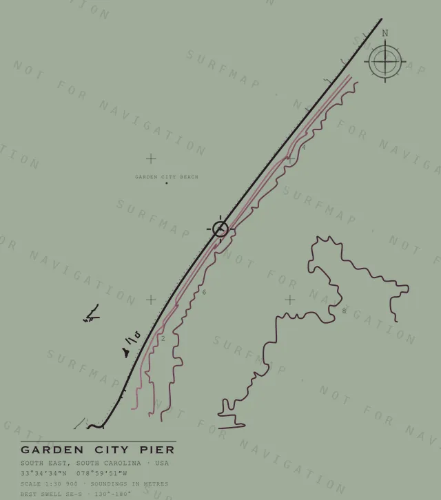 Garden City Pier chart, the full artwork printed on the back