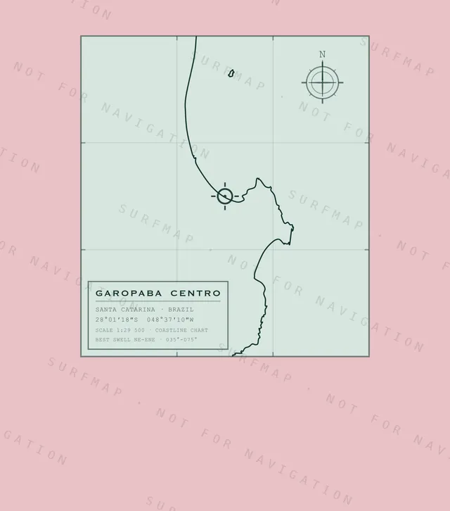 Garopaba Centro chart, the full artwork printed on the back