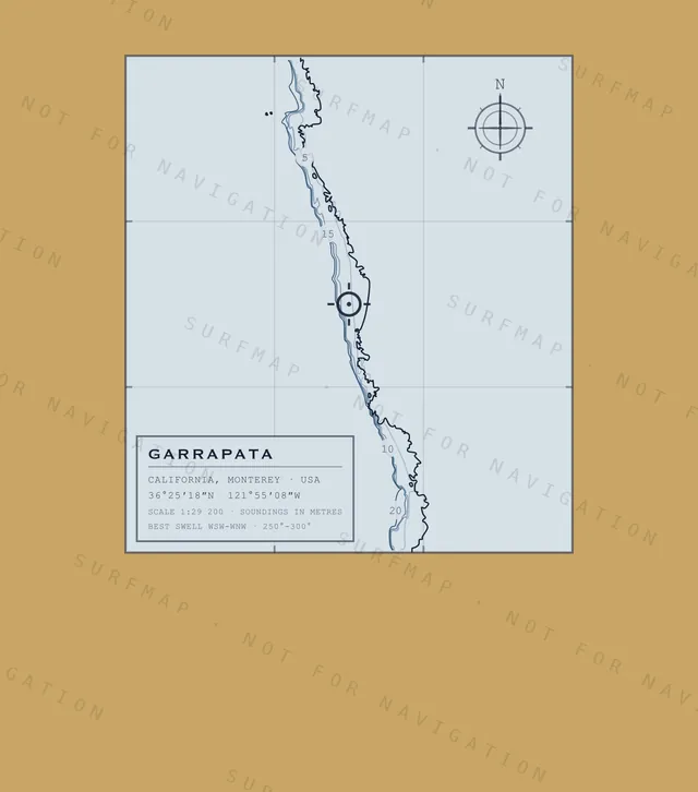 Garrapata chart, the full artwork printed on the back