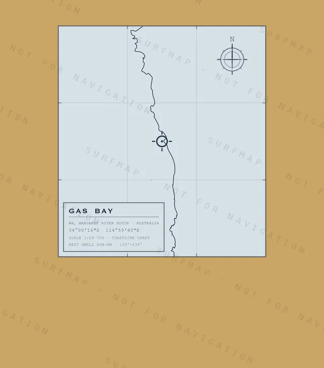 Gas Bay chart, the full artwork printed on the back