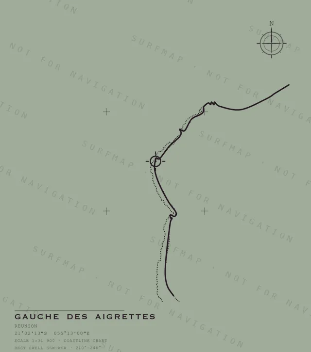 Gauche des Aigrettes chart, the full artwork printed on the back
