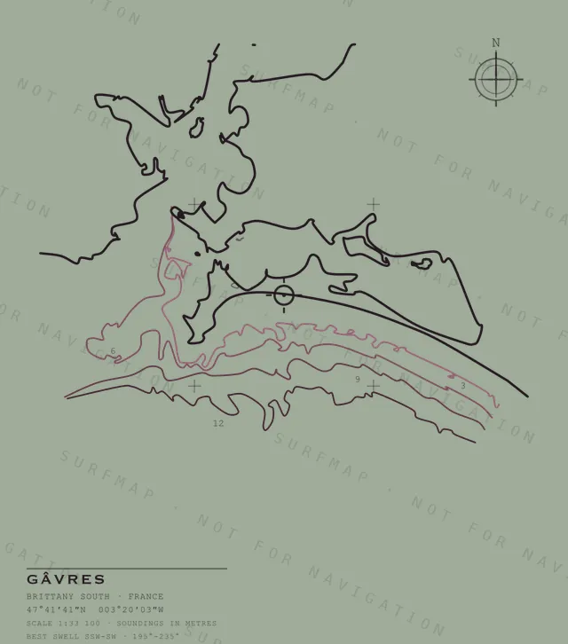 Gâvres chart, the full artwork printed on the back