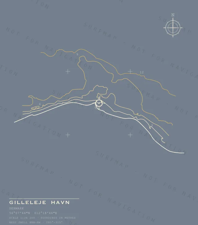 Gilleleje Havn chart, the full artwork printed on the back