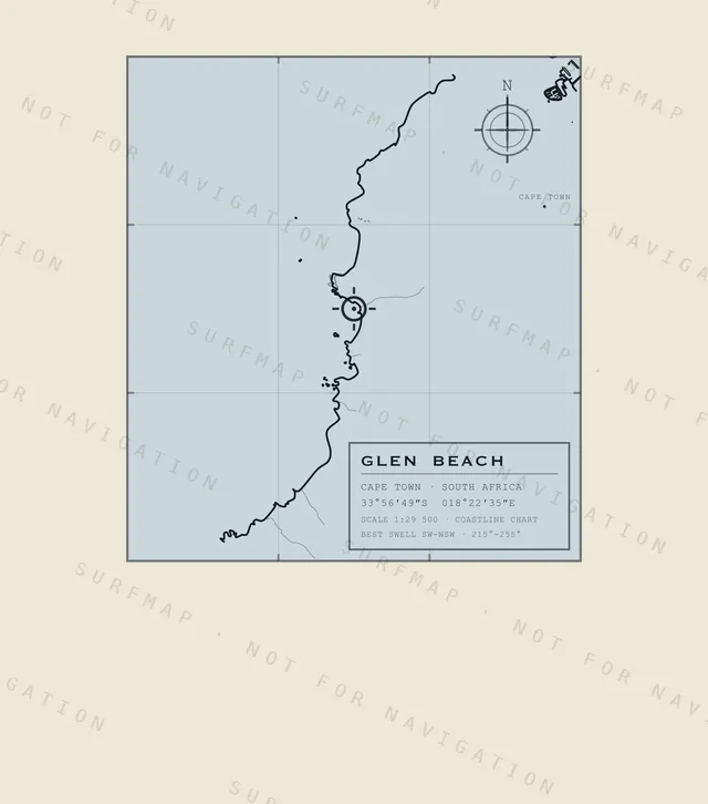 Glen Beach chart, the full artwork printed on the back