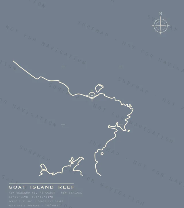 Goat Island Reef chart, the full artwork printed on the back
