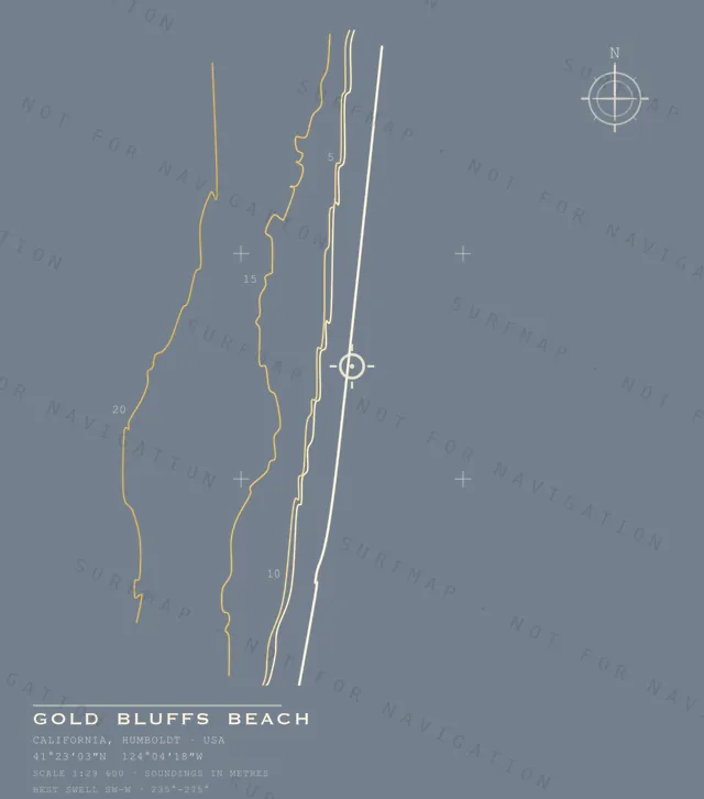 Gold Bluffs Beach chart, the full artwork printed on the back