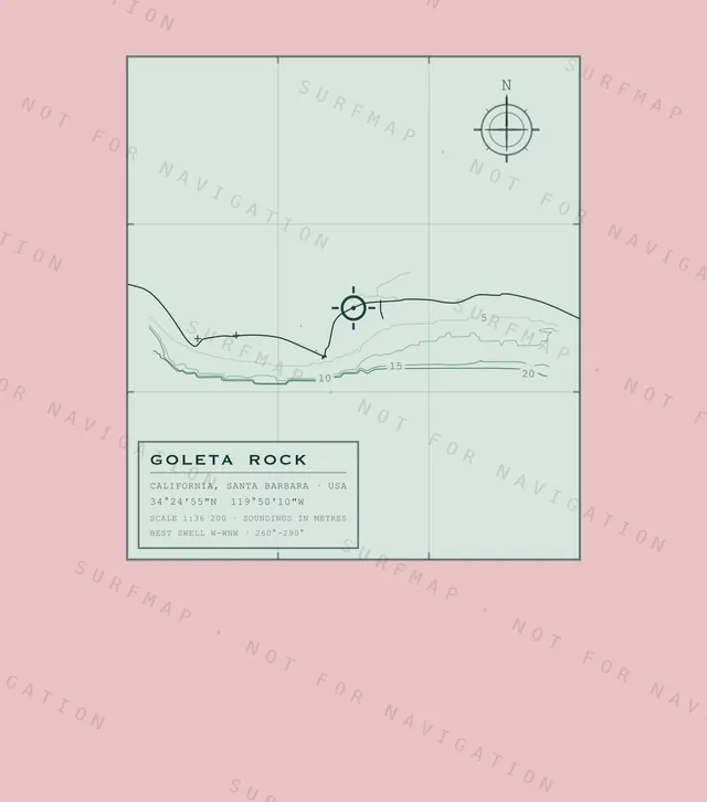 Goleta Rock chart, the full artwork printed on the back