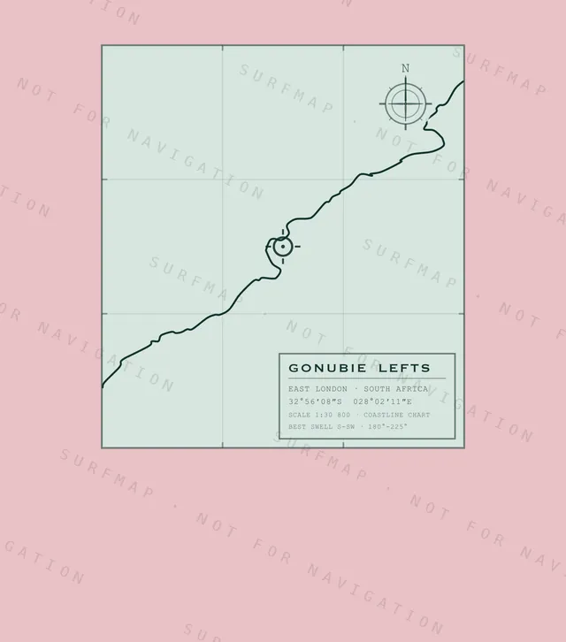 Gonubie Lefts chart, the full artwork printed on the back