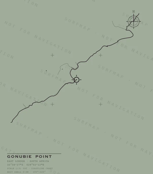Gonubie Point chart, the full artwork printed on the back