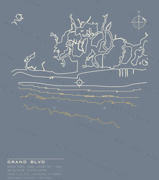 Grand Blvd chart, the full artwork printed on the back