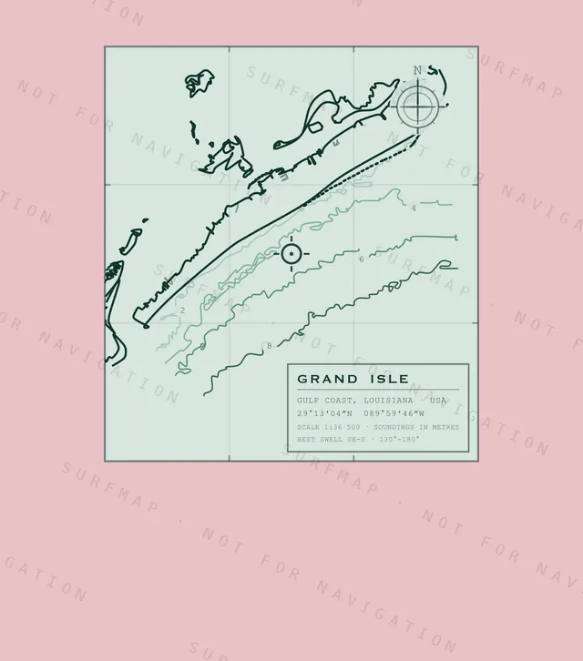 Grand Isle chart, the full artwork printed on the back