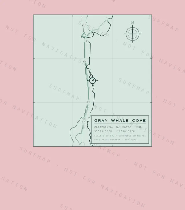 Gray Whale Cove chart, the full artwork printed on the back