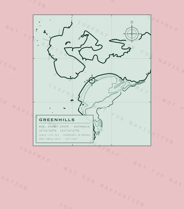 Greenhills chart, the full artwork printed on the back