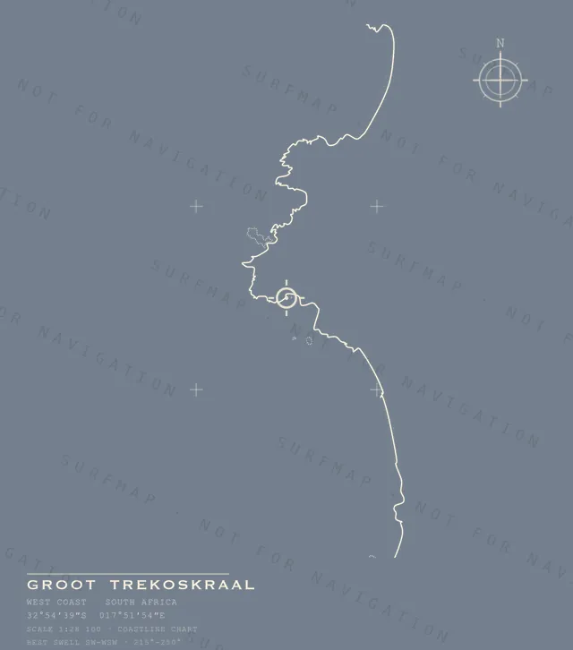 Groot Trekoskraal chart, the full artwork printed on the back