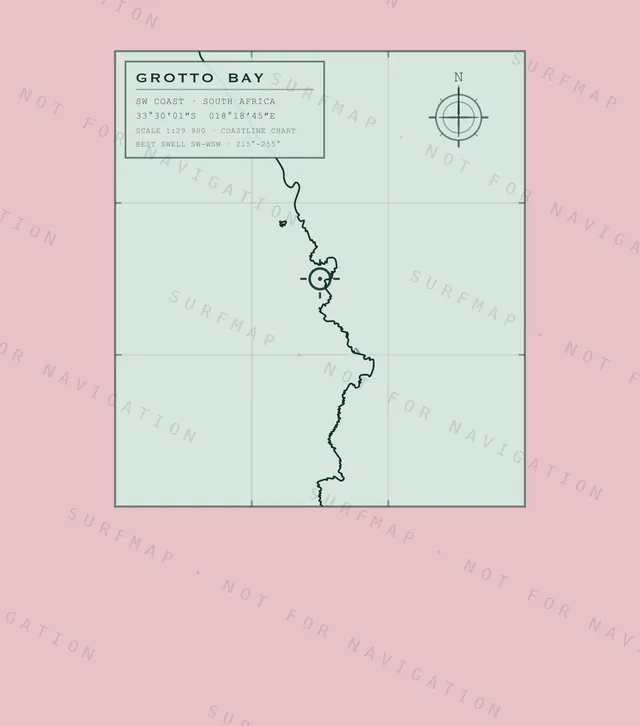 Grotto Bay chart, the full artwork printed on the back