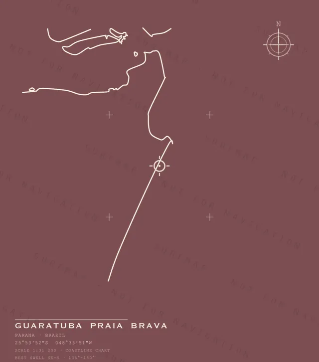Guaratuba Praia Brava chart, the full artwork printed on the back