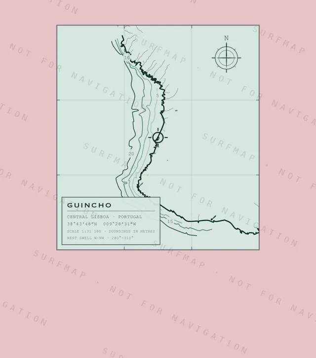 Guincho chart, the full artwork printed on the back