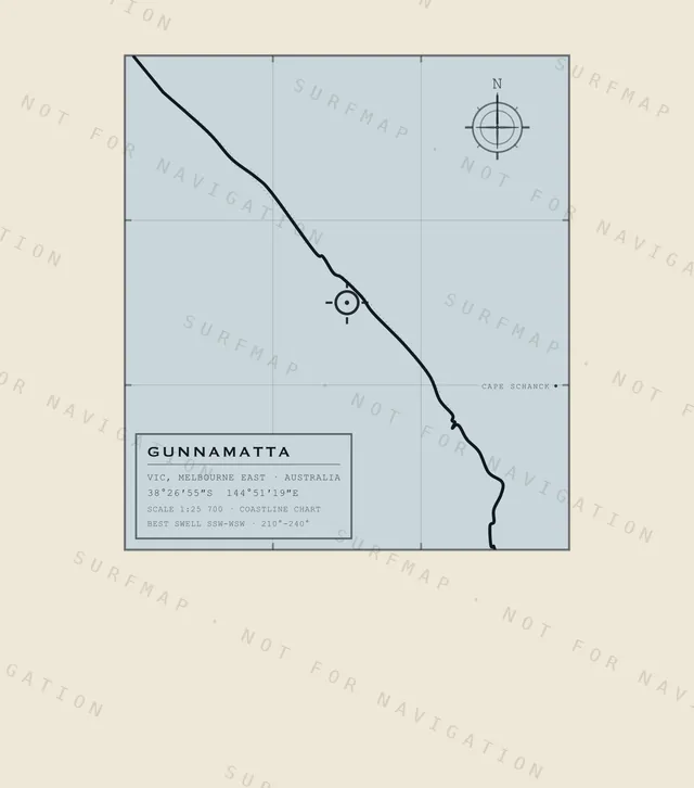 Gunnamatta chart, the full artwork printed on the back