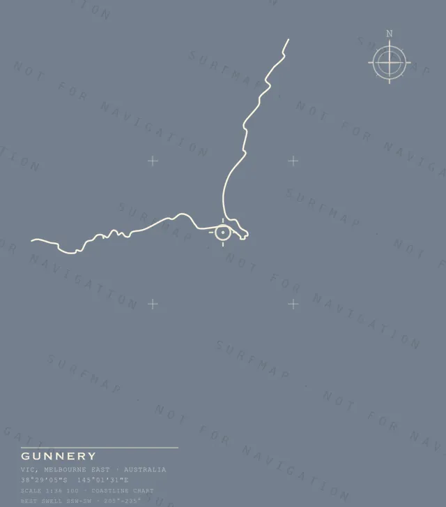 Gunnery chart, the full artwork printed on the back