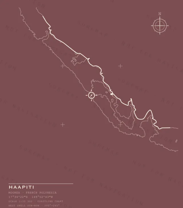 Haapiti chart, the full artwork printed on the back