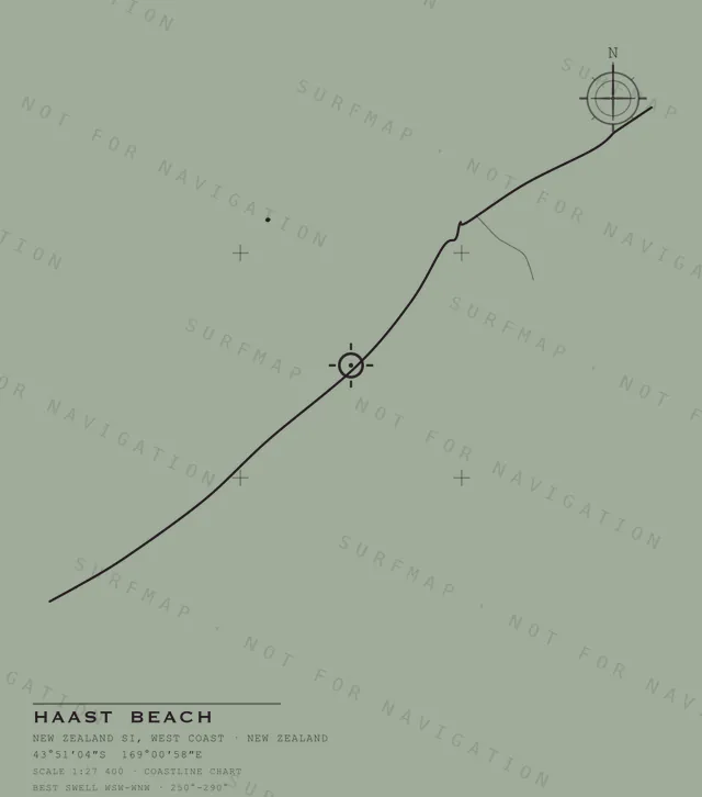Haast Beach chart, the full artwork printed on the back
