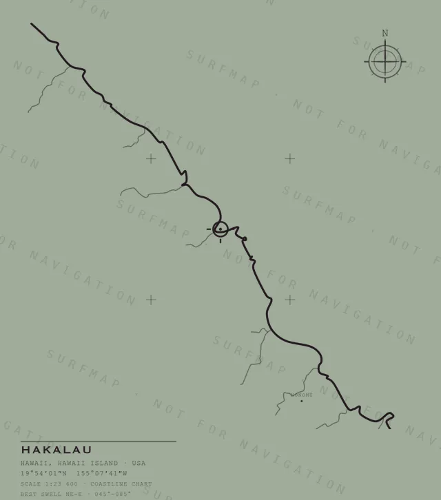 Hakalau chart, the full artwork printed on the back