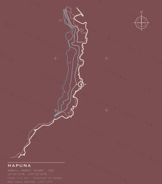 Hapuna chart, the full artwork printed on the back