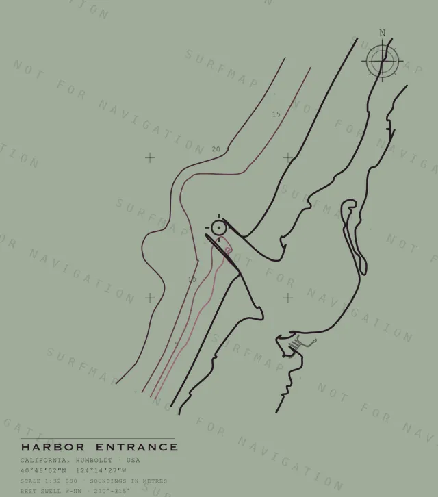 Harbor Entrance chart, the full artwork printed on the back