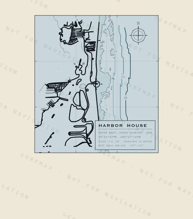Harbor House chart, the full artwork printed on the back