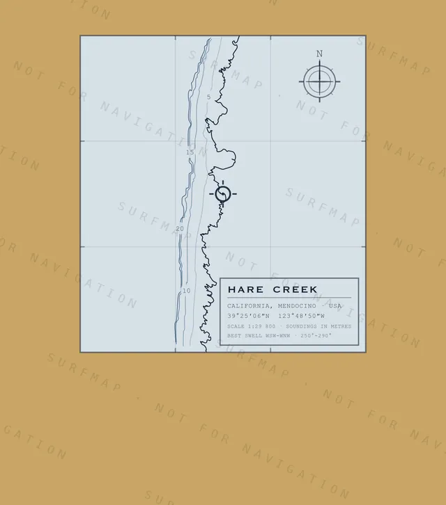 Hare Creek chart, the full artwork printed on the back