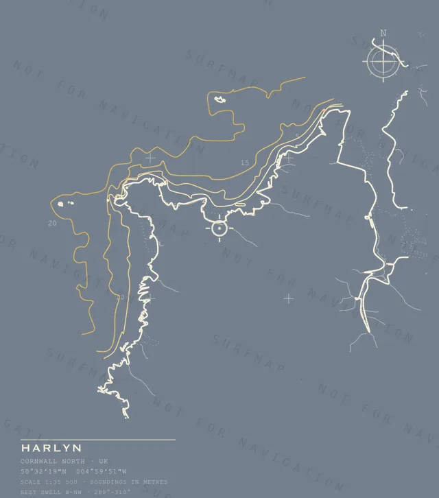 Harlyn chart, the full artwork printed on the back