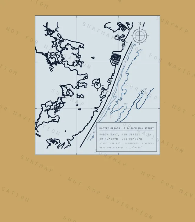 Harvey Cedars - 7 E. Cape May Street chart, the full artwork printed on the back