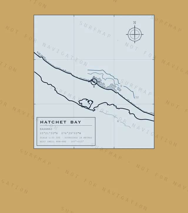 Hatchet Bay chart, the full artwork printed on the back