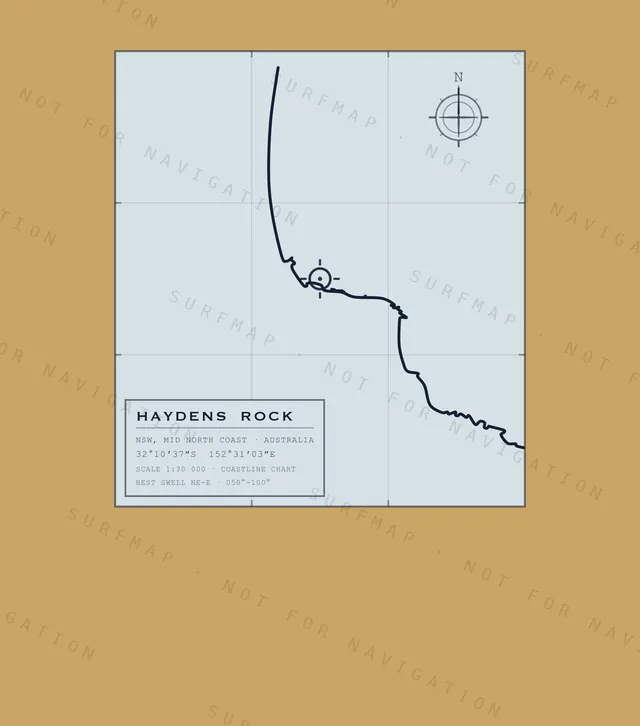 Haydens Rock chart, the full artwork printed on the back