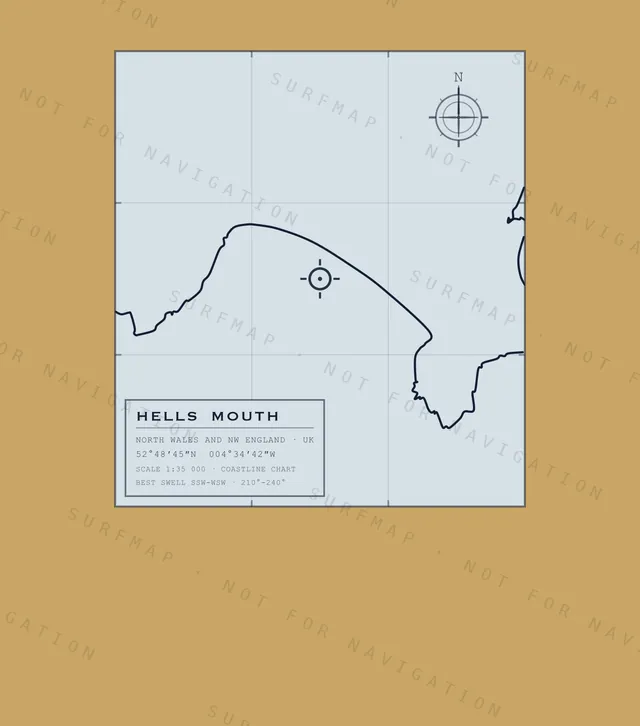 Hells Mouth chart, the full artwork printed on the back