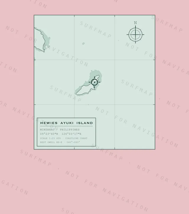 Hewies Ayuki Island chart, the full artwork printed on the back