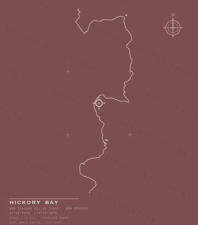 Hickory Bay chart, the full artwork printed on the back