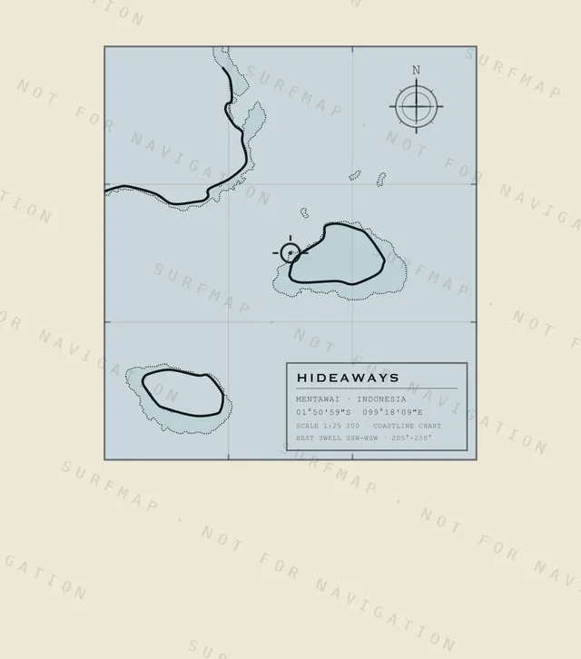 Hideaways chart, the full artwork printed on the back