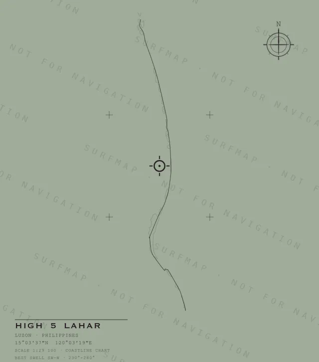 High 5 Lahar chart, the full artwork printed on the back