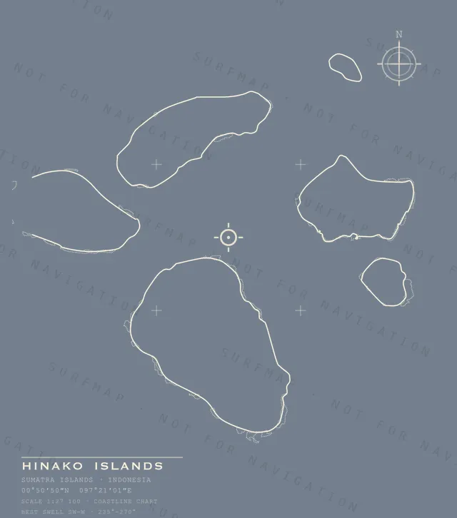 Hinako Islands chart, the full artwork printed on the back
