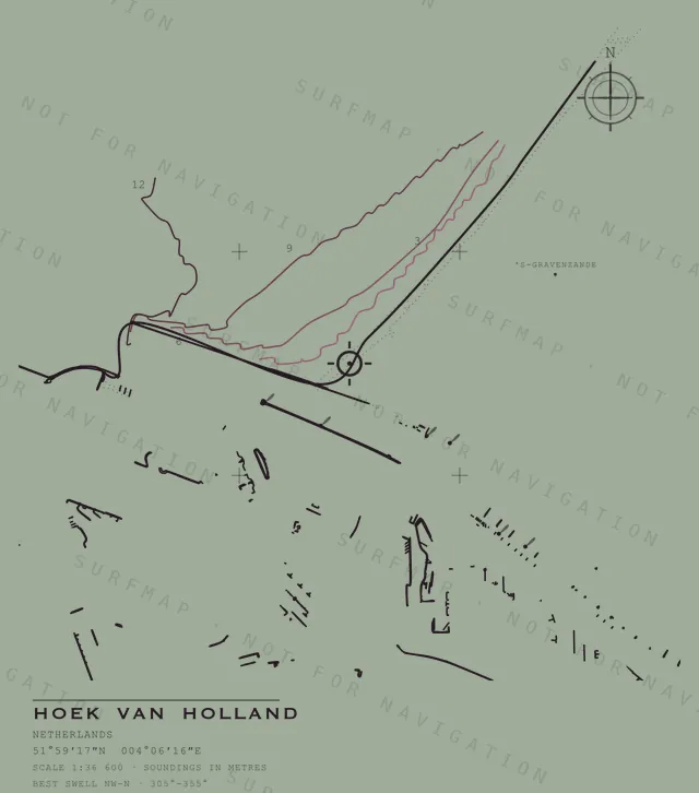 Hoek van Holland chart, the full artwork printed on the back