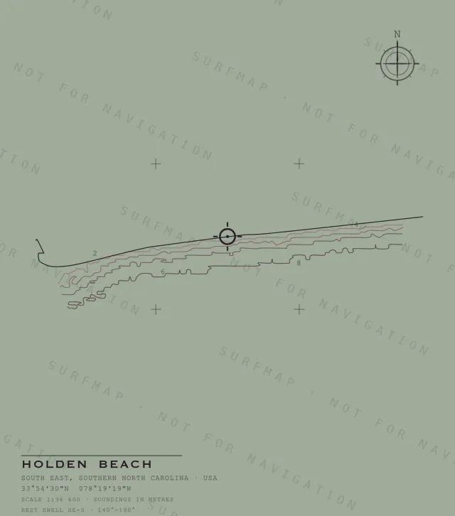 Holden Beach chart, the full artwork printed on the back