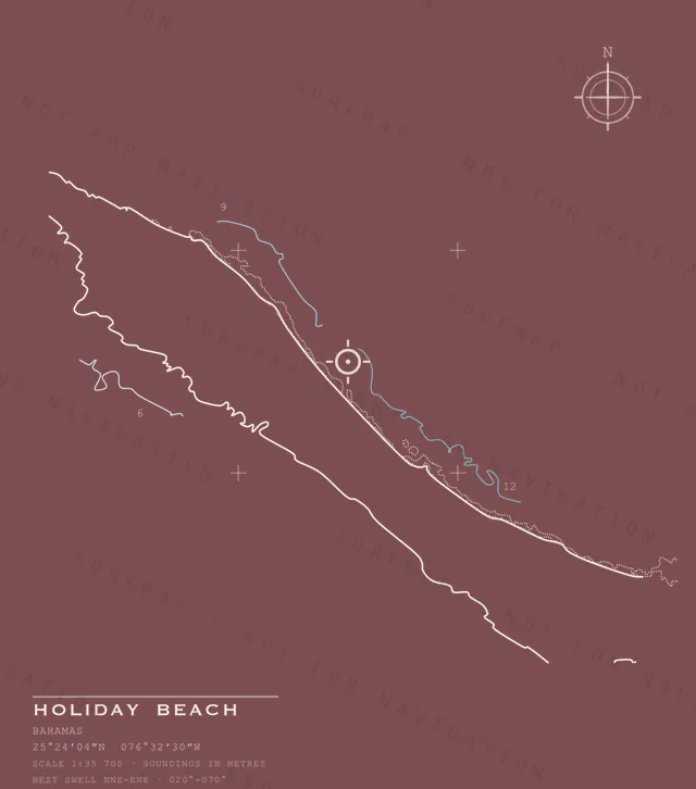 Holiday Beach chart, the full artwork printed on the back