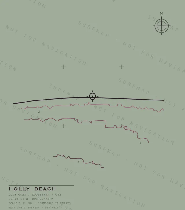 Holly Beach chart, the full artwork printed on the back