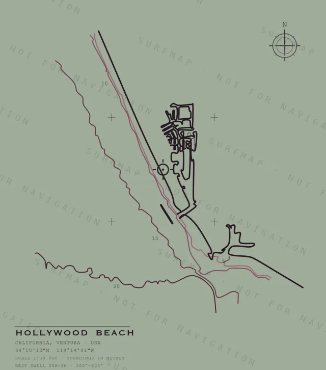 Hollywood Beach chart, the full artwork printed on the back