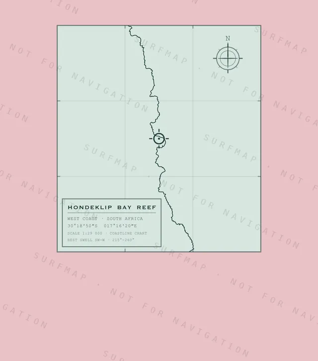 Hondeklip Bay Reef chart, the full artwork printed on the back